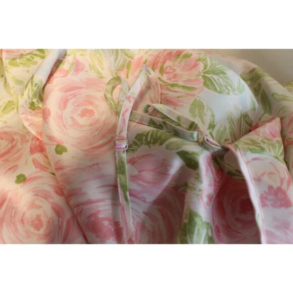 Cabernet Pink Floral Satin Slip Dress Rose Lingerie Coquette Pockets Size XL - Picture 6 of 8